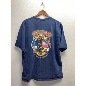 Vintage Fill The Boot Shirt Firefighter Fire Department MDA Blue Graphic 2006 XL